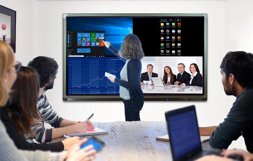 écran interactif avec technologie IR et EMR